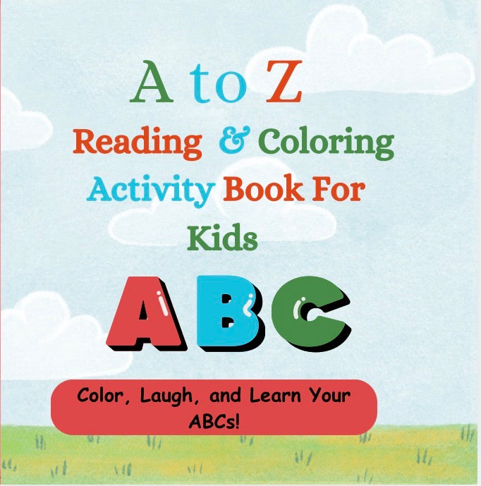 A to Z Reading & Coloring Activity Book for Kids
